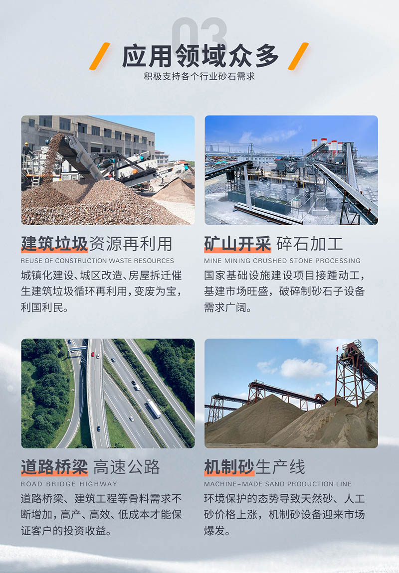 移动砂石破碎设备应用领域